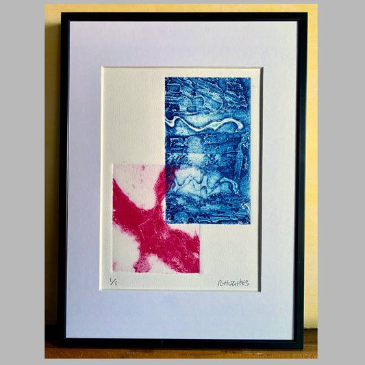 Small Framed Abstract Collagraph